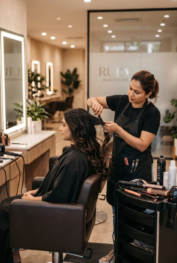 Bridal hair styling by Ruby Makeover