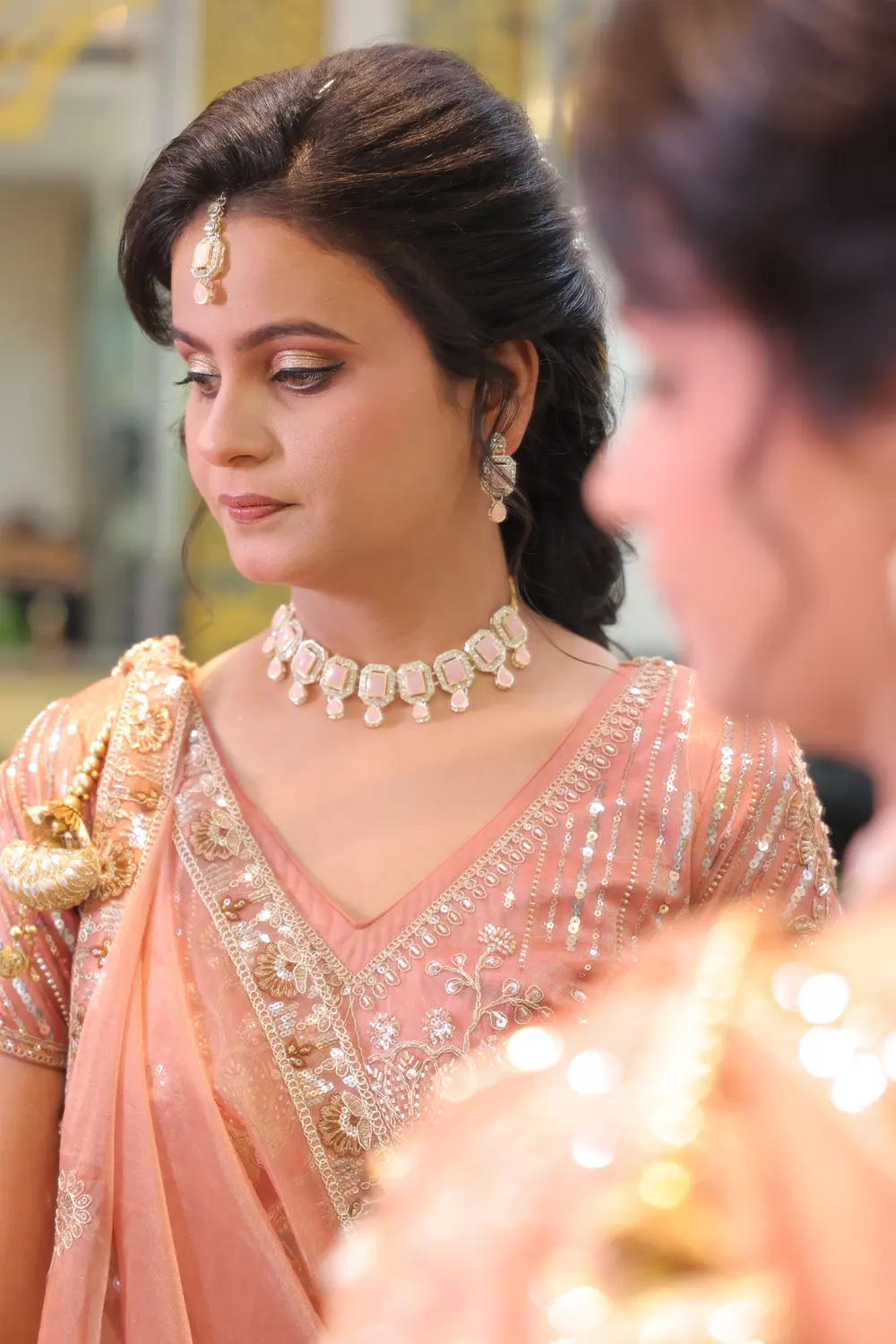 Pink lehenga bridal by Ruby Makeover