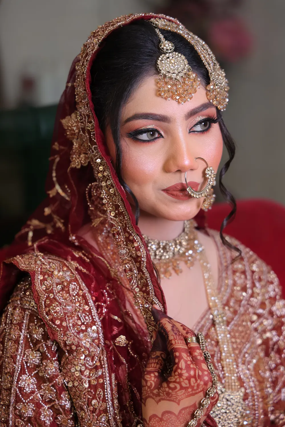 Maroon bridal by Ruby Makeover